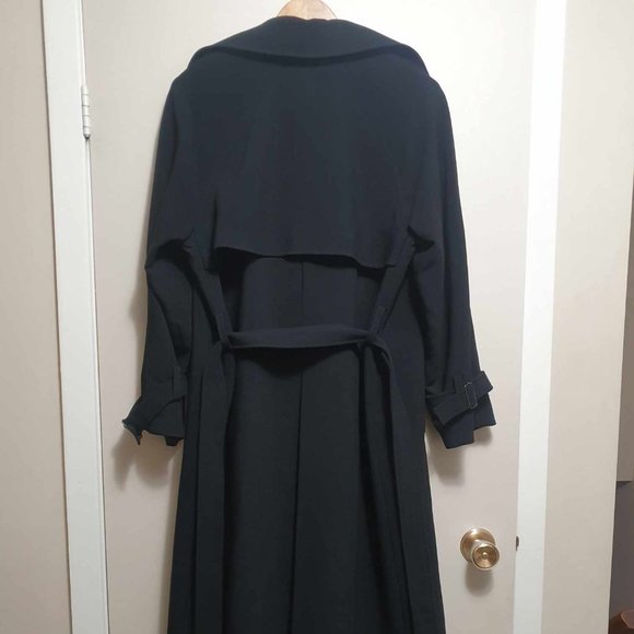 OAK + FORT Oversized Trench Coat - XS - Black - Picture 7 of 9